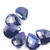 Natural Africa Blue Sapphire Fine Quality Checker Faceted Pear Drop Briolette Beads Quantity 6 Beads & Sizes from 16 mm approx.